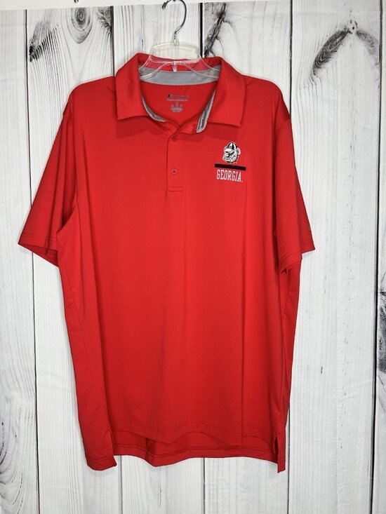 Champion Other - Champion Men’s Georgia Bulldogs Performance Golf Polo Size XL Red Embroidered